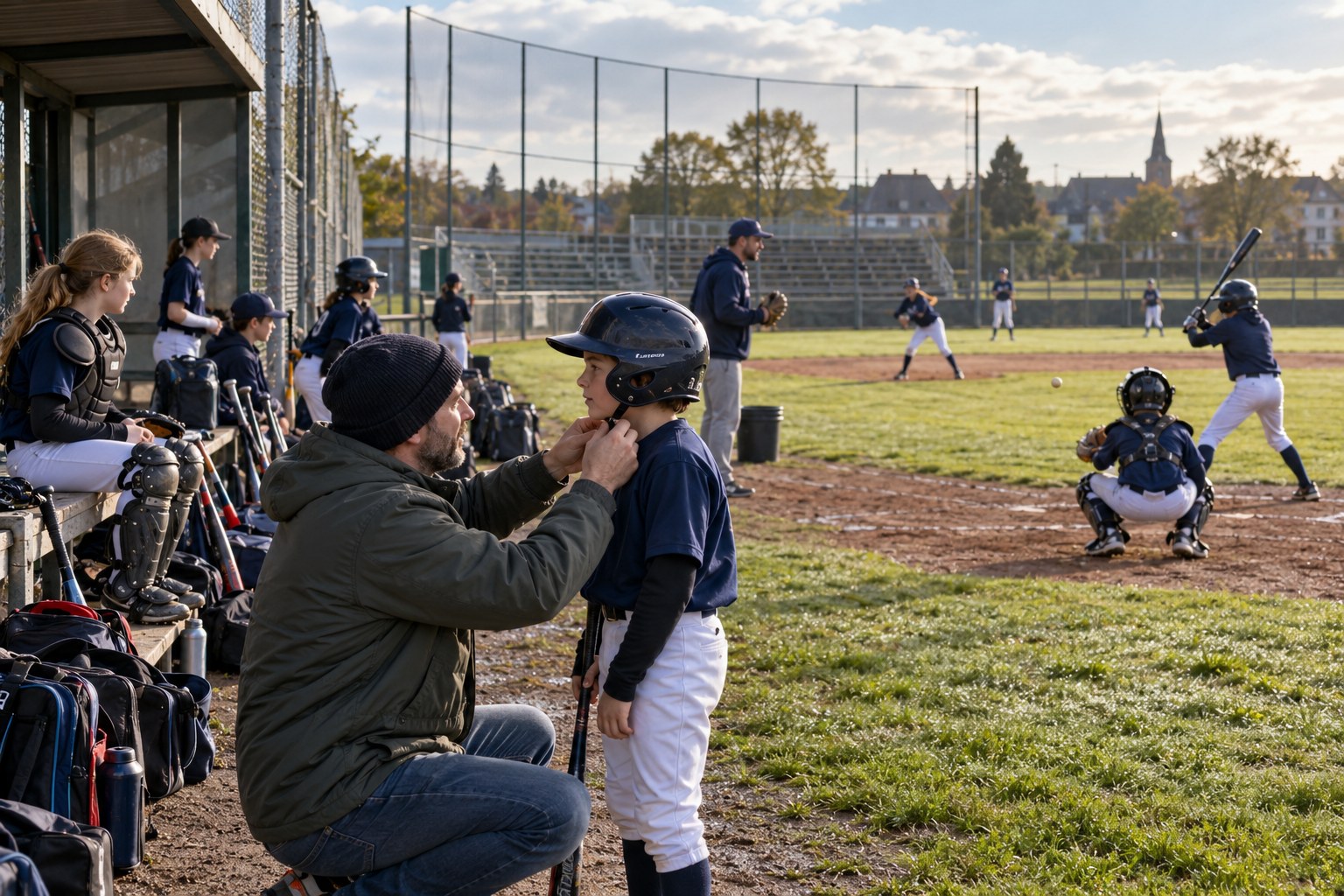 Deux mains refermées sur une balle de baseball devant